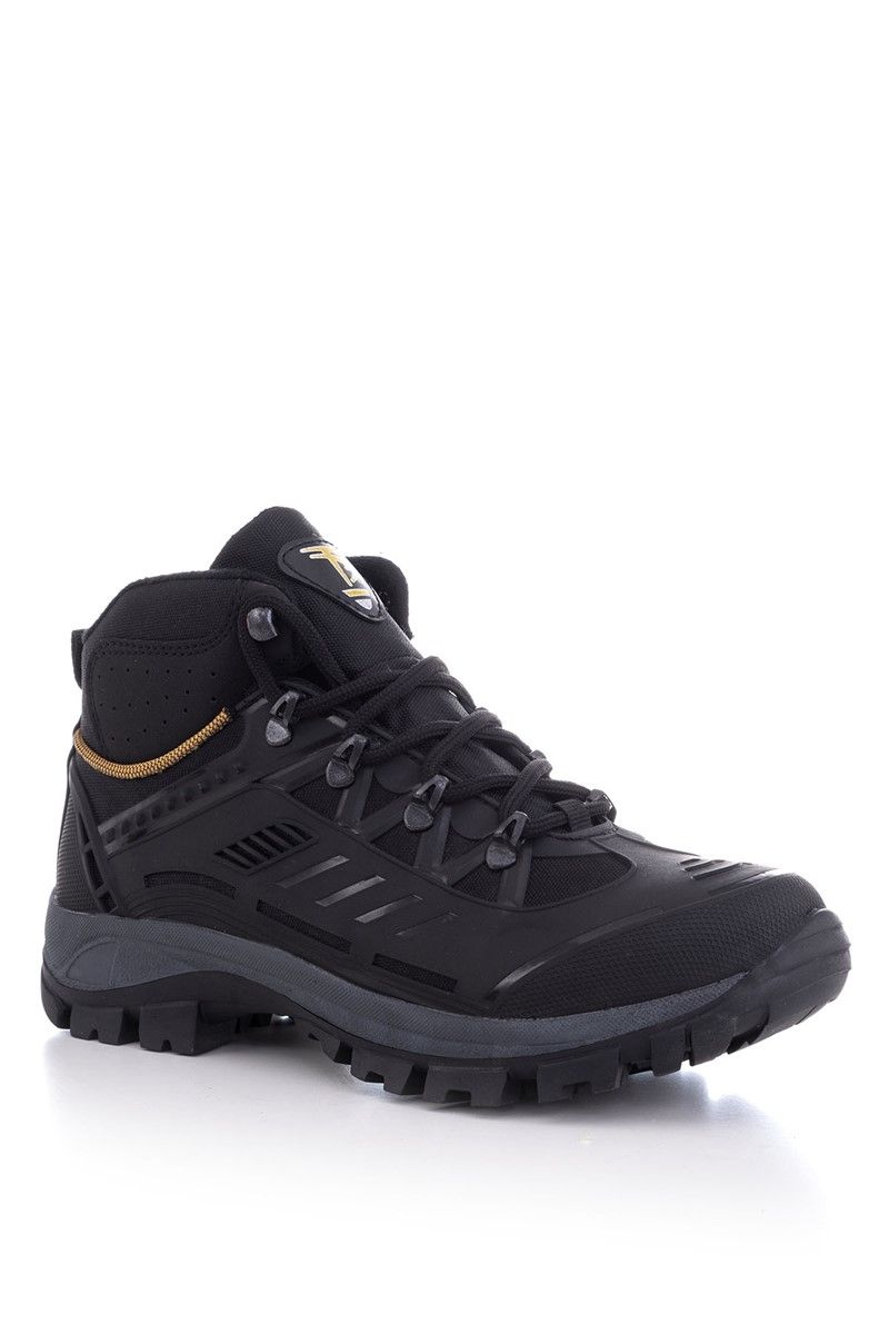 Tonny Black Unisex Hiking Boots - Black, Yellow #273030