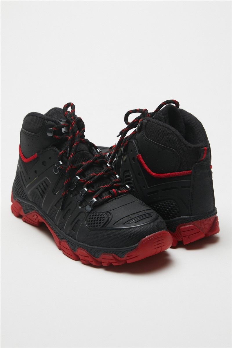 Tonny Black Unisex Hiking Shoes - Black, Red #311994