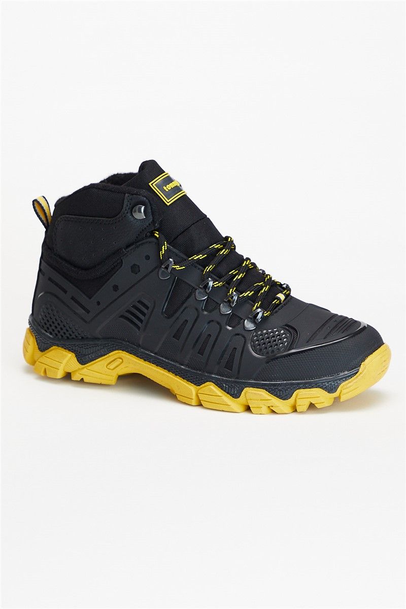 Tonny Black Unisex Hiking Shoes - Black, Yellow #301422