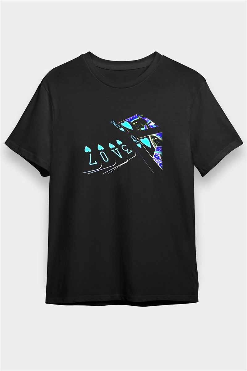 Unisex Print T-Shirt - Black #377575