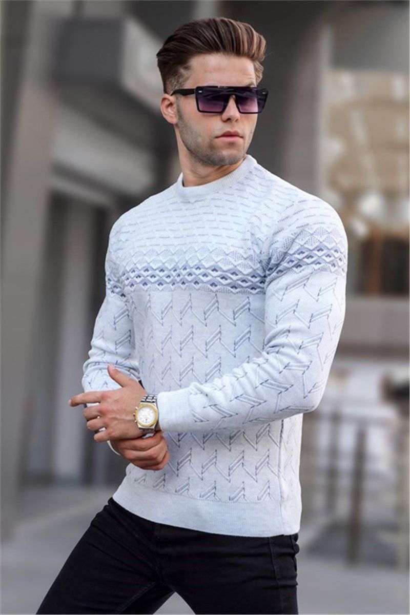 Men's Knitted Sweater 5972 - Light Gray #357898