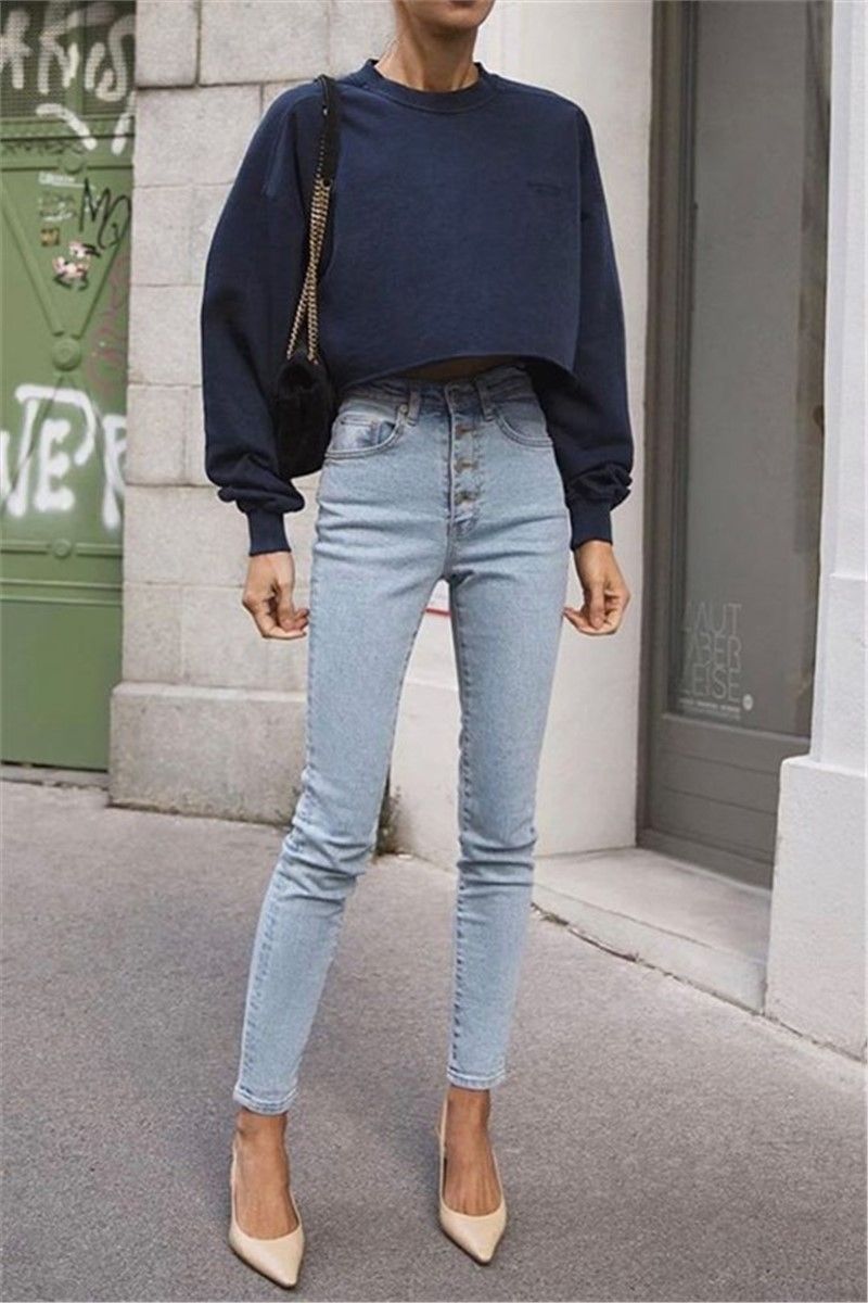 Jeans skinny da donna MG1606 - Azzurro #367694