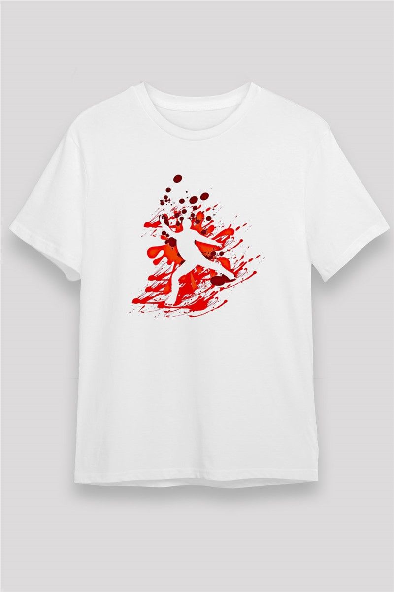 Unisex Print T-Shirt - White #376953