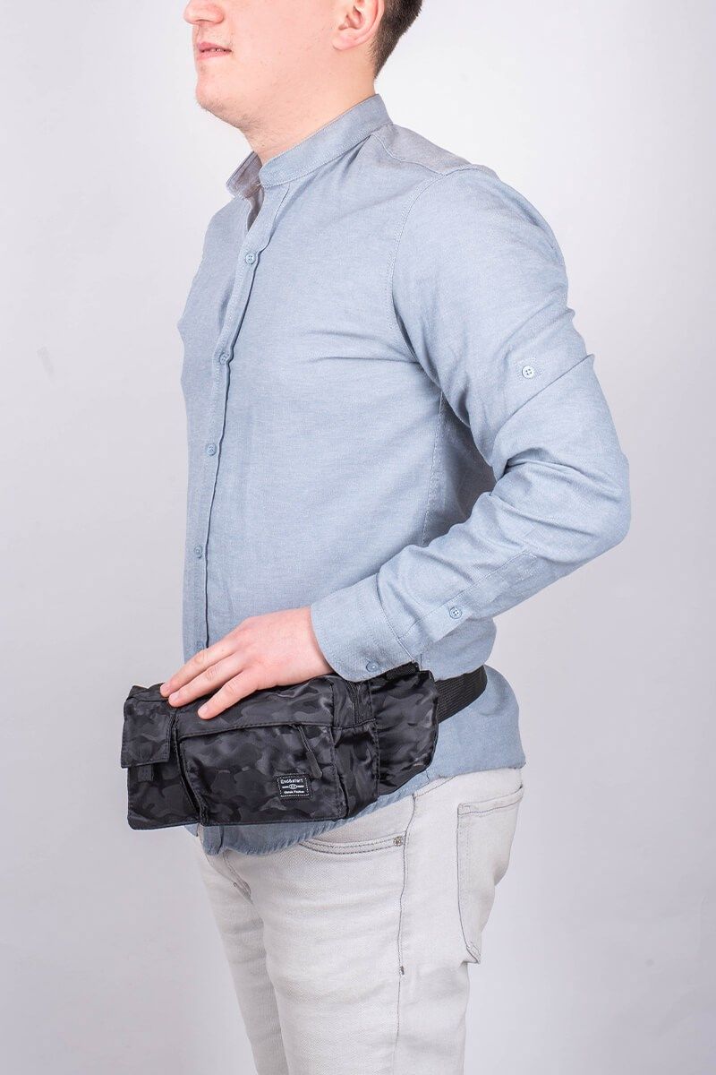 Muška torbica za oko struka - crna #0526