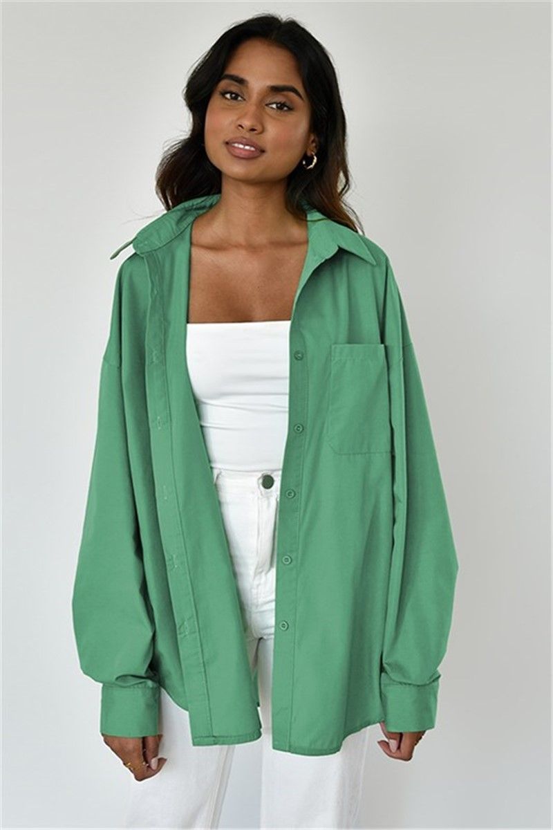 Camicia oversize da donna MG1530 - Verde #333692