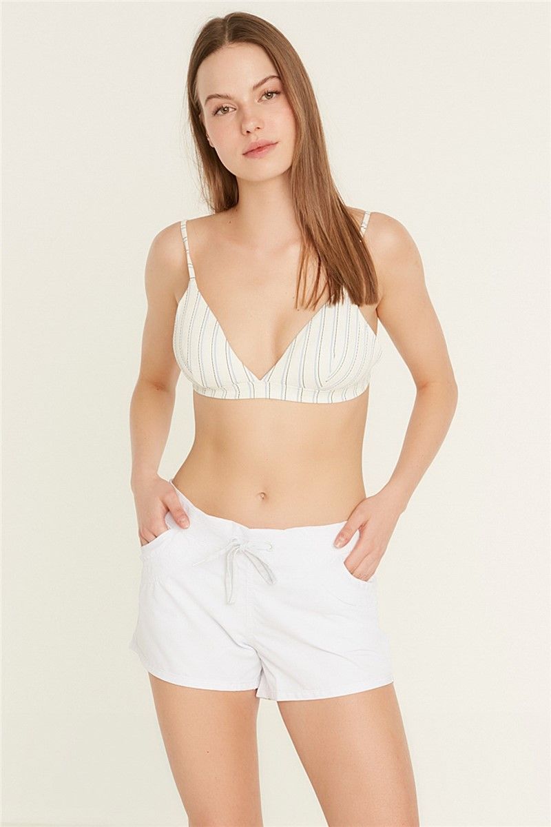 Pantaloncini da spiaggia da donna BN-01 - Bianco #362528