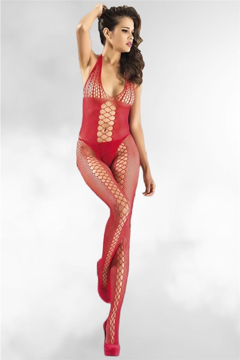 C&City Costume erotico a rete C15511- Rosso #327562