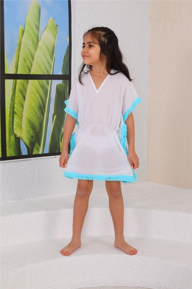 Dječja haljina-pareo za plažu 22332 - Bijela #383393