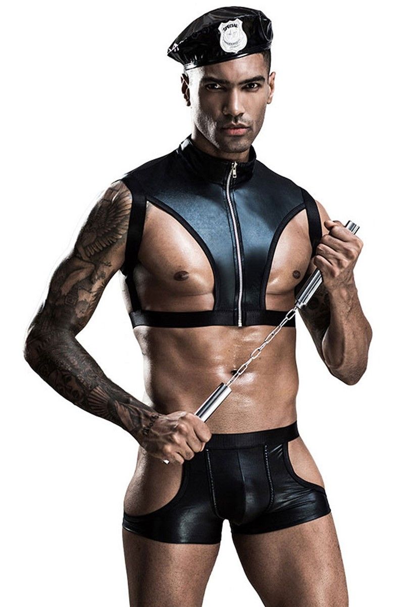 Men's Erotic Costume C19004 - Black #362542
