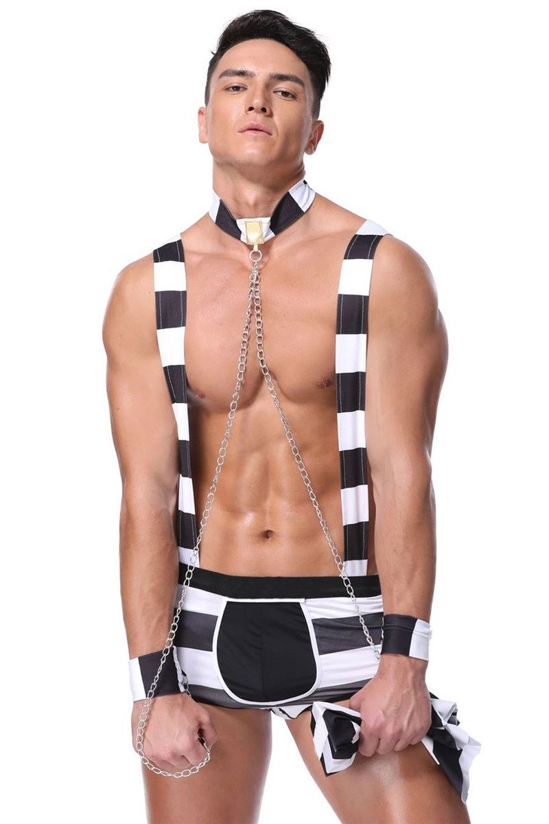 Muški erotski kostim C19008 - Crno-bijeli #362544