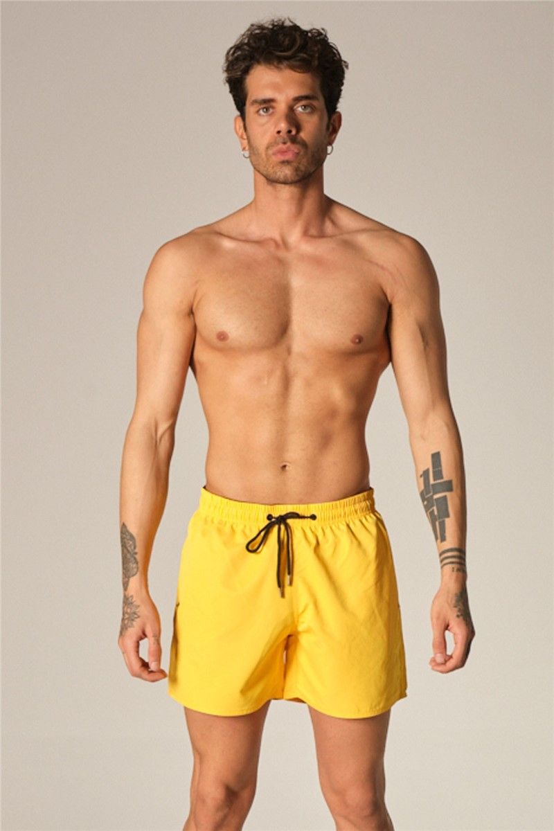 Pantaloncini da spiaggia da uomo K-149 - Giallo #314295