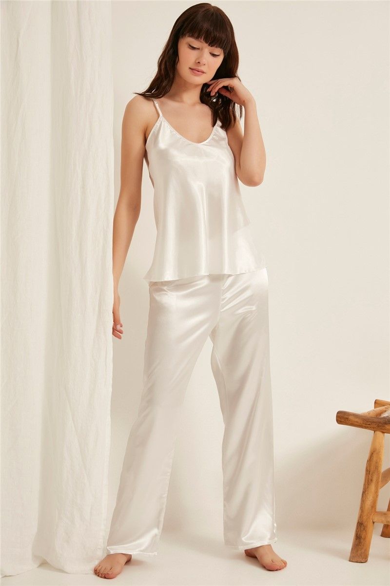 Ženska satenska pidžama 020 - bijela #314050