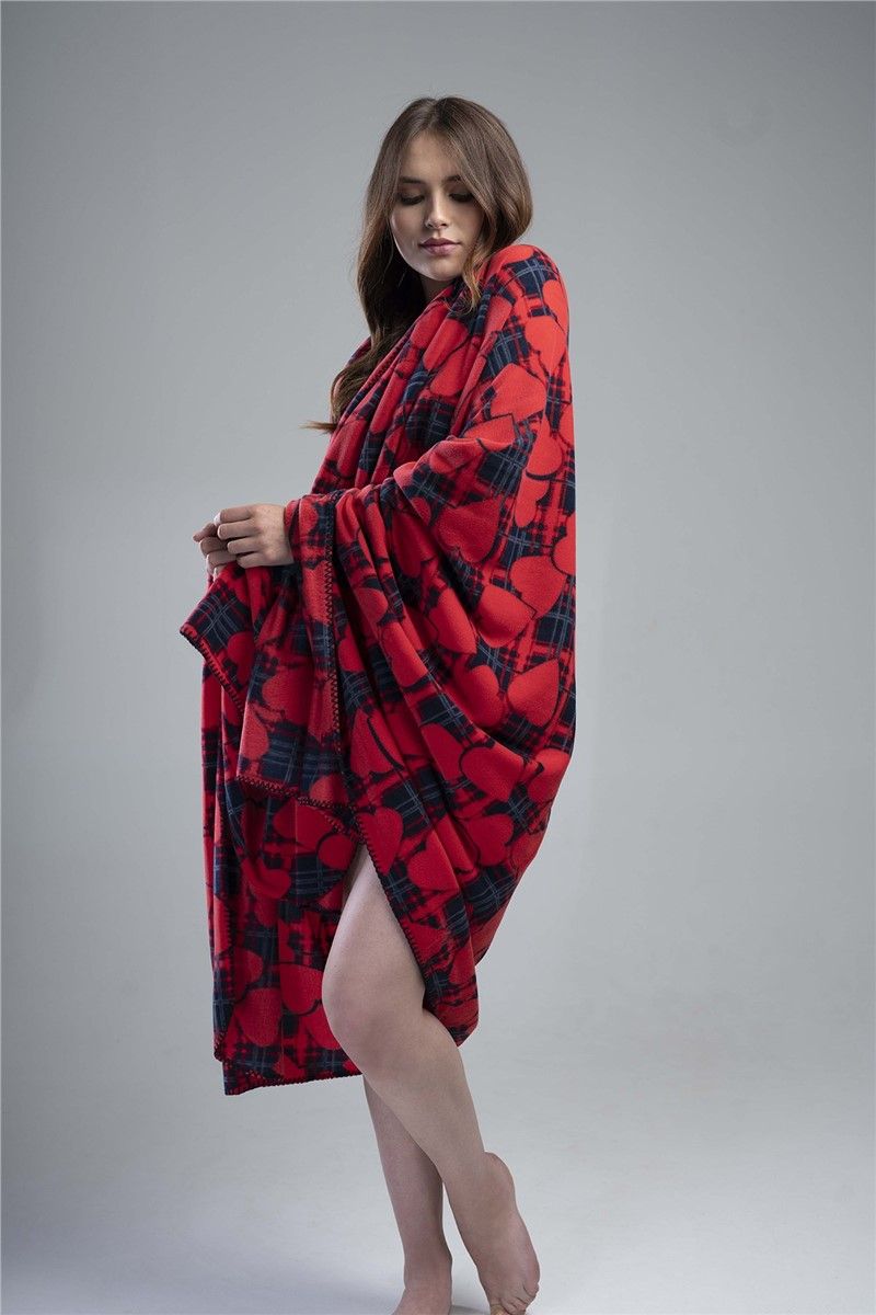 Fleece blanket 150x200 cm K-04 - Red #364768