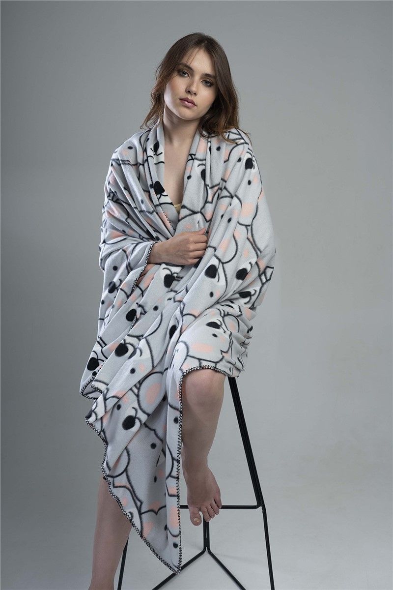 Fleece blanket 150x200 cm K-09 - Light gray #364763