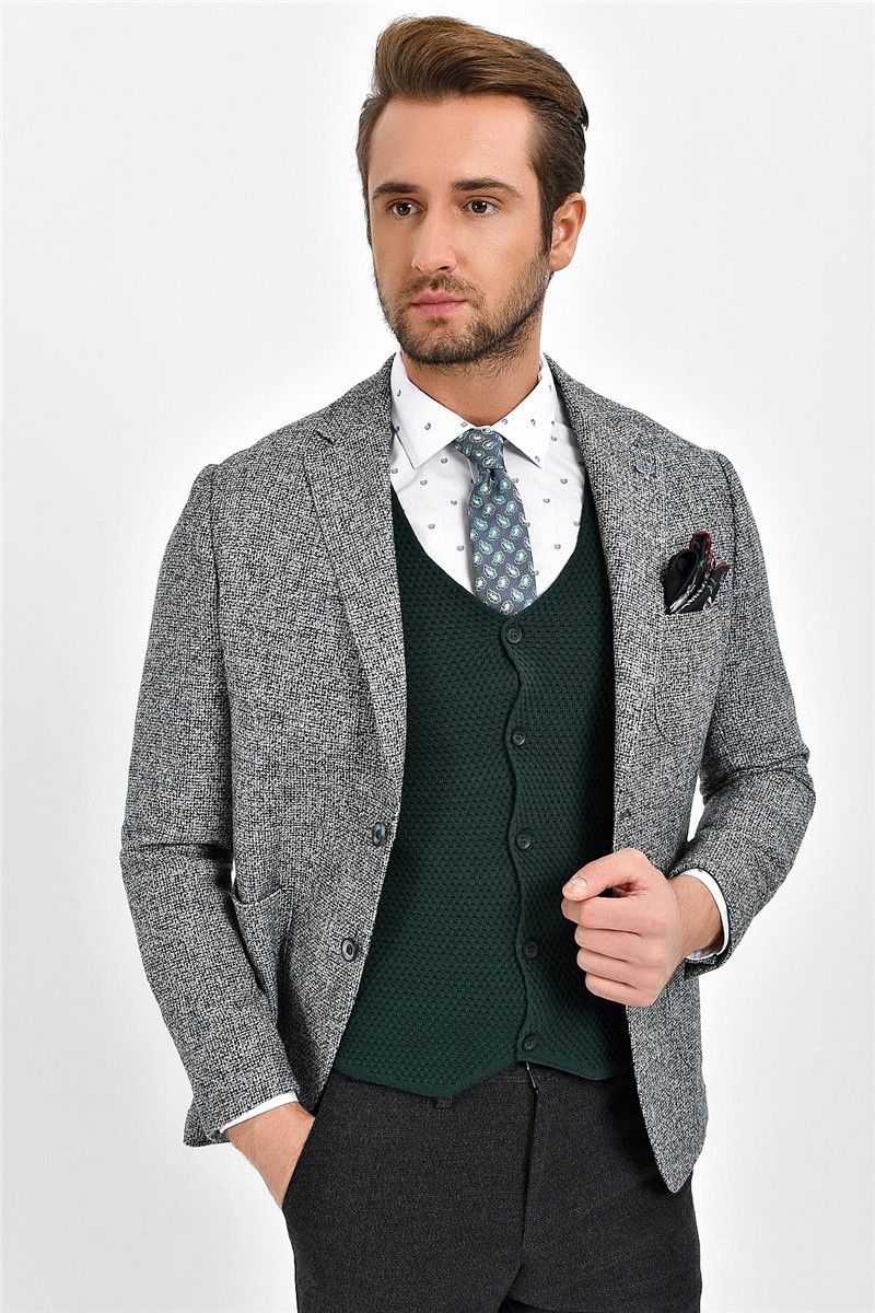 Centone Men's Blazer Jacket - Grey #267915