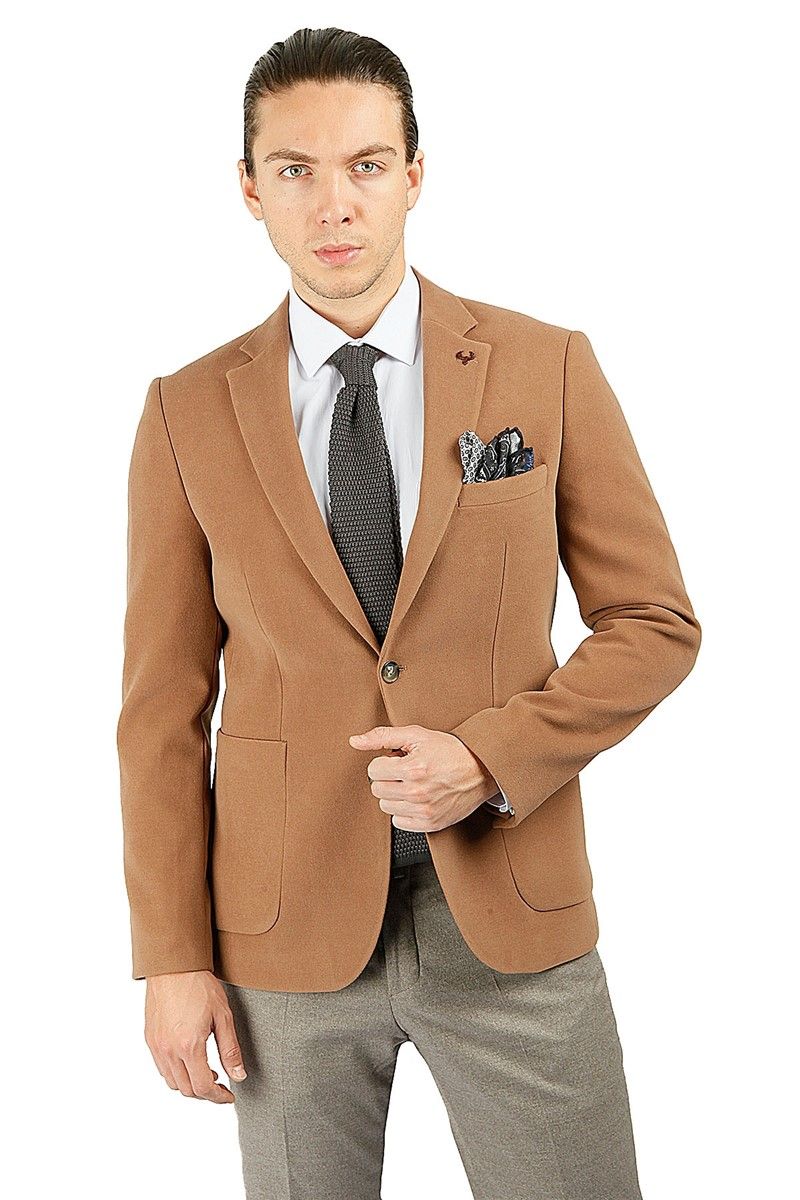 Centone Men's Blazer Jacket - Light Brown #272255