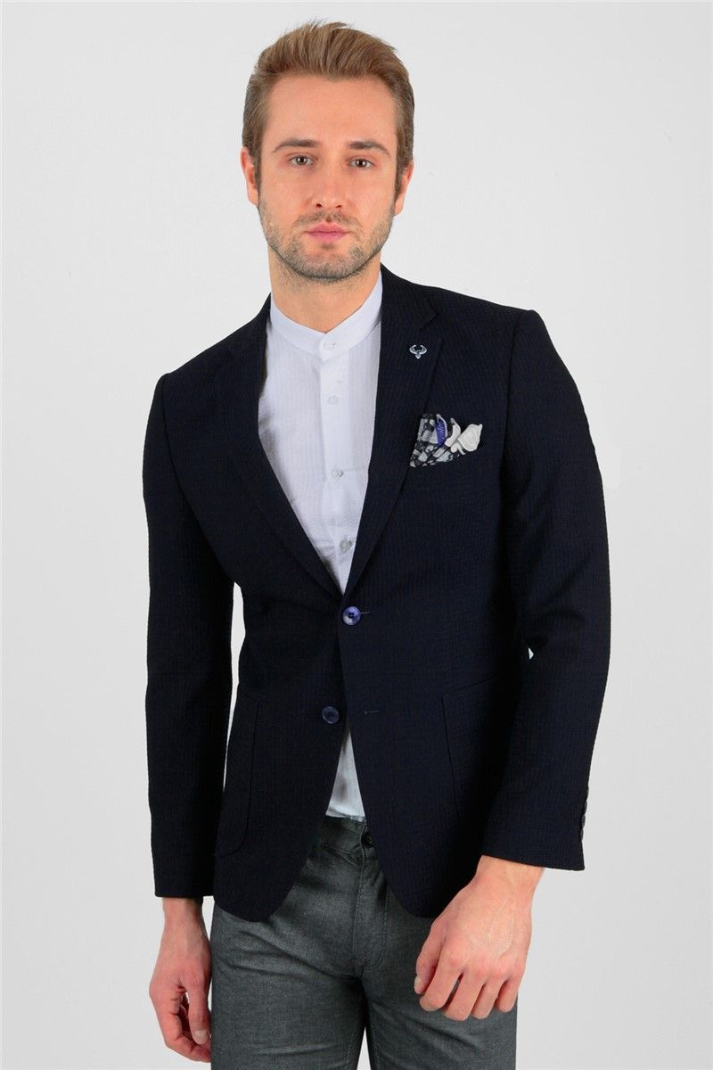 Centone Men's Blazer Jacket - Navy Blue #268506