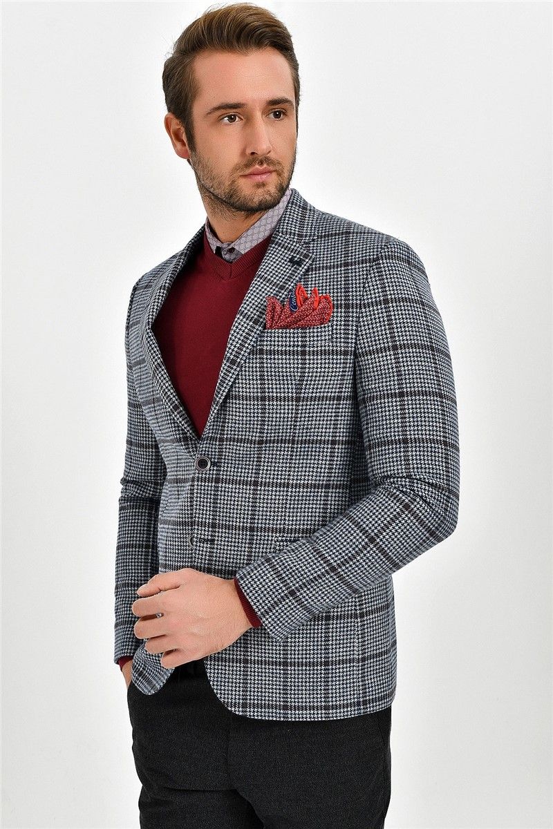 Centone Men's Blazer Jacket - Grey #267913