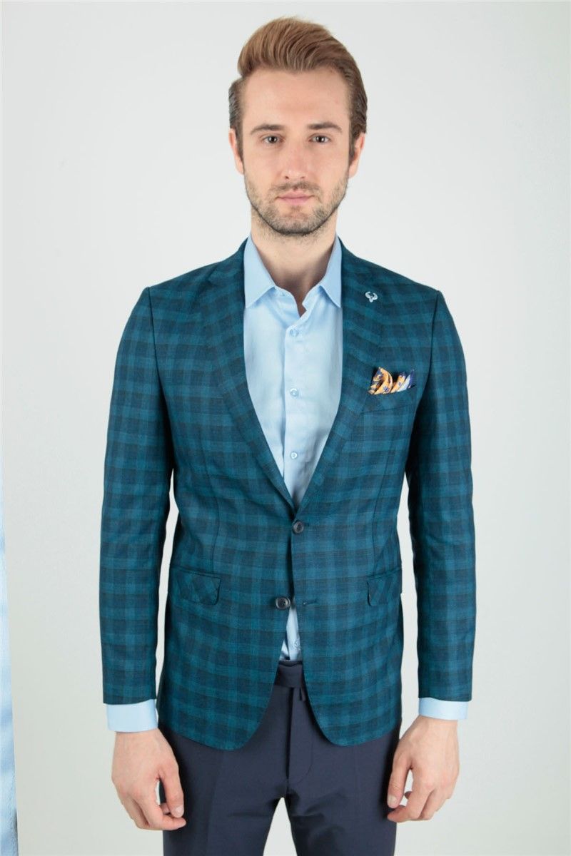 Centone Men's Blazer Jacket - Turquoise #267946