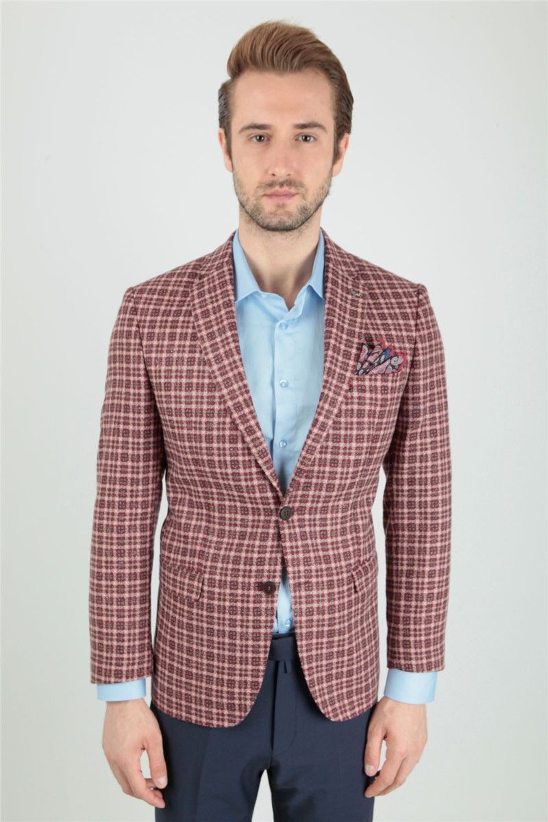 Centone Men's Blazer Jacket - Burgundy #267936