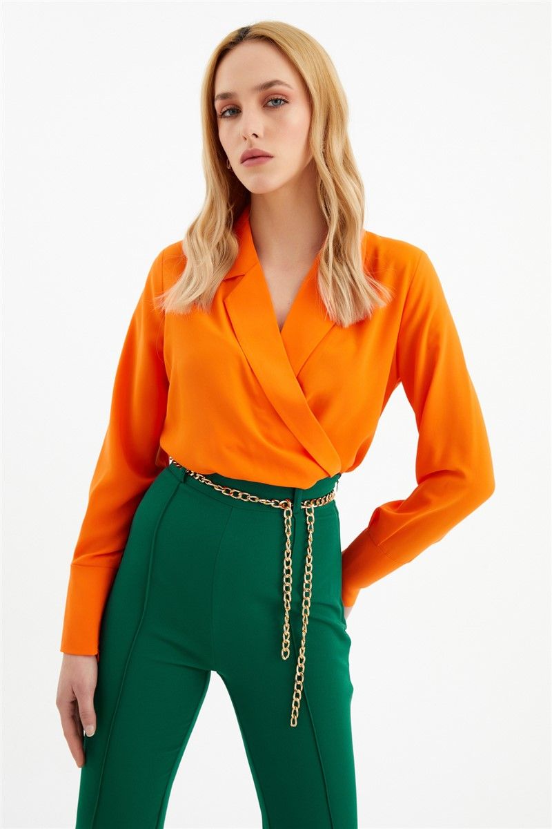 Women's body with lapel collar - Orange #329213