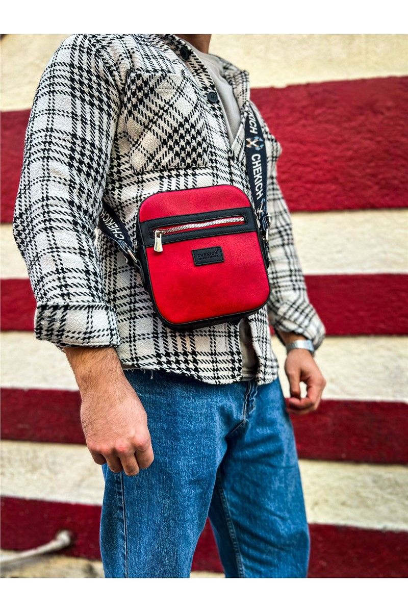 Muška torba za nošenje preko ramena CH102 - Crno-crvena #366302