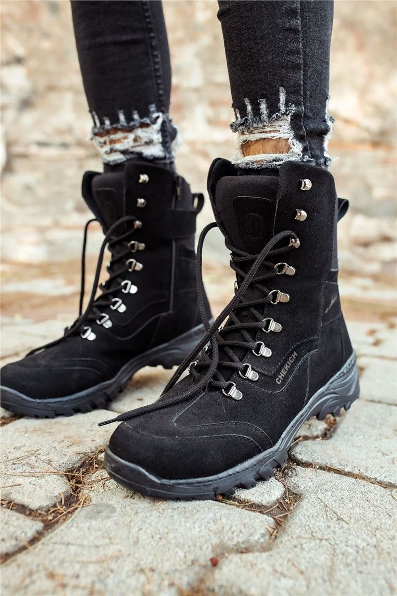 Chekich Men's Suede Boots CH051 - Black #359549