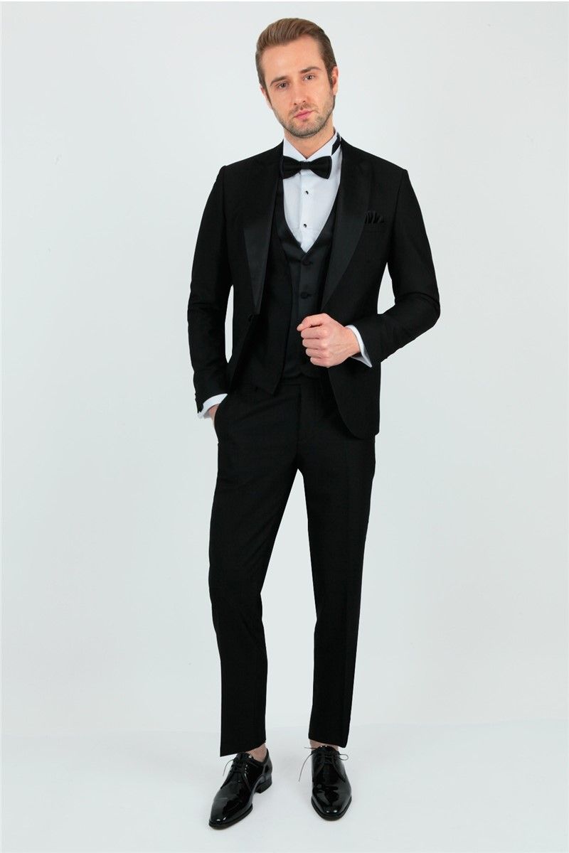 Men's tuxedo suit with vest - Black #268998