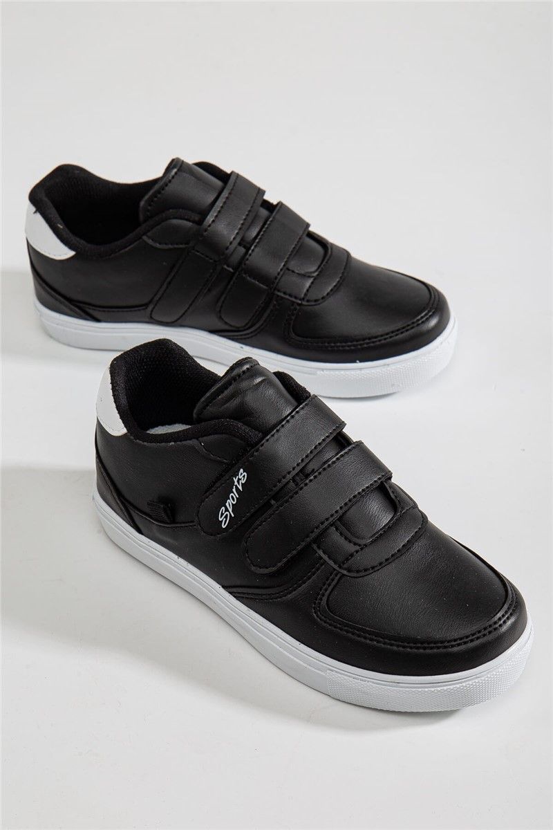 Dječje sportske cipele s čičak kopčom - crne s bijelom #366103