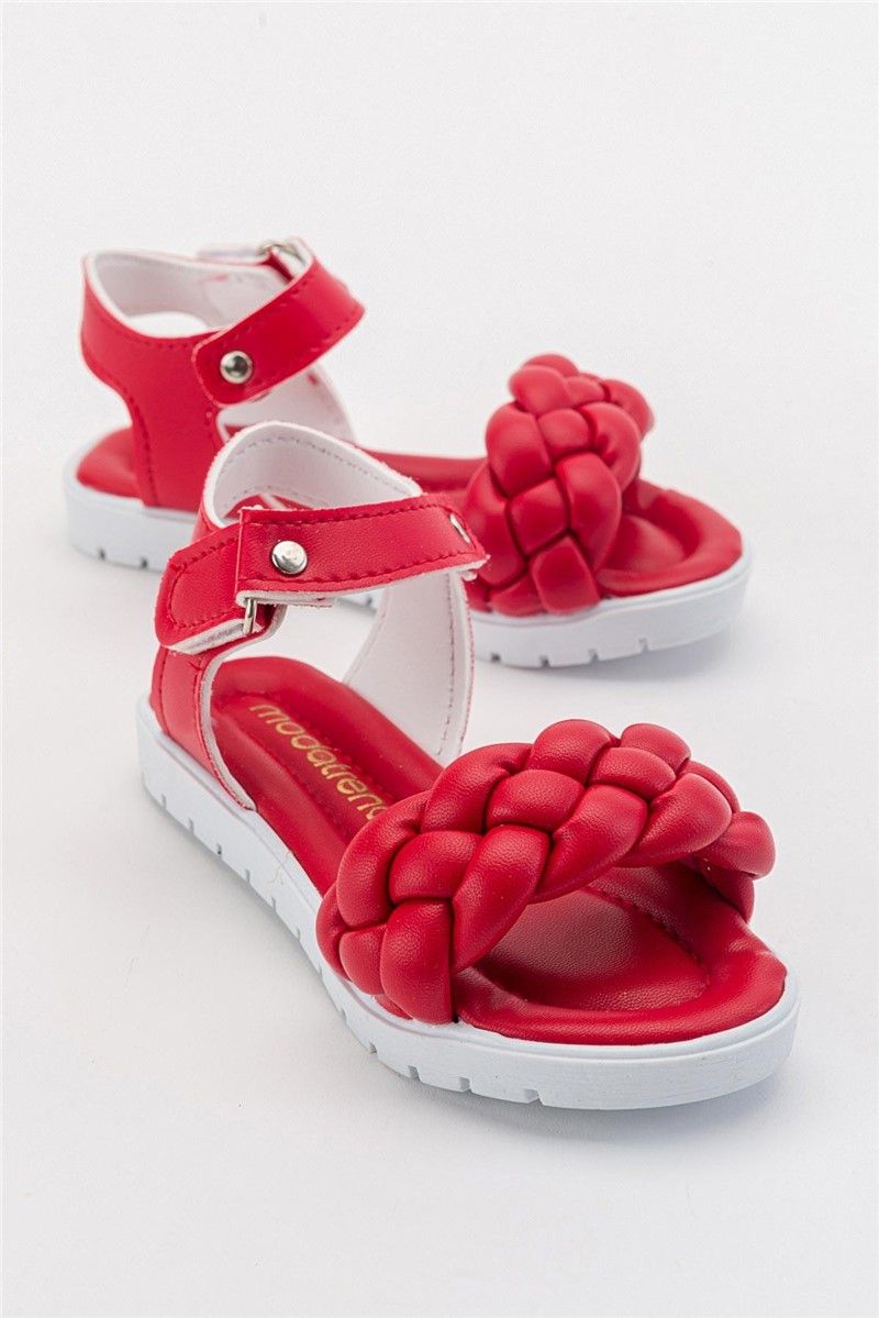 Kids Velcro Sandals - Red #381811 