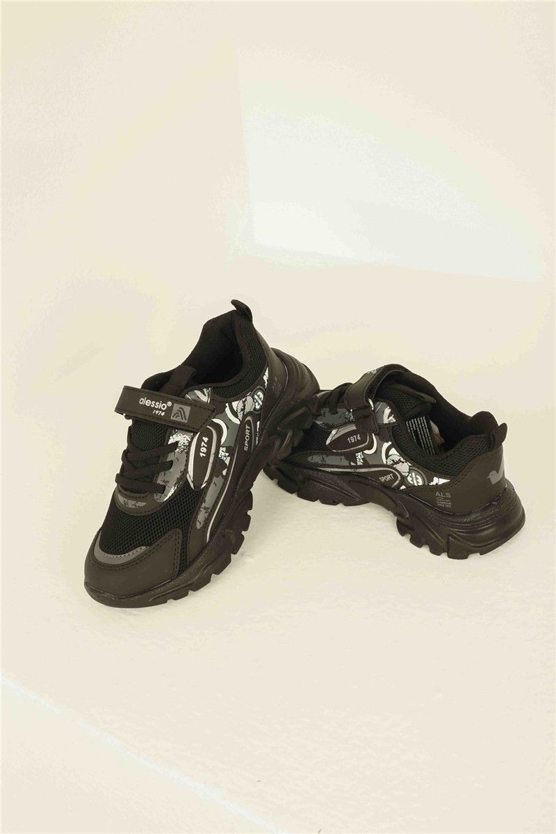 Children's sports shoes 31-35 - Black with Gray #324813
