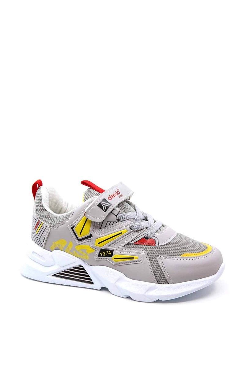 Children's sneakers -31- 35 Light gray with yellow #299474