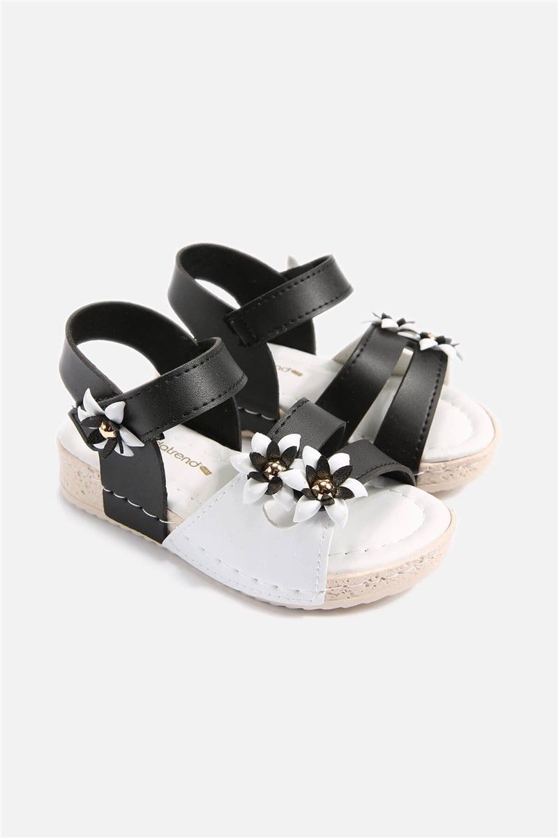 Children's sandals 26-29 - Black and White #329810