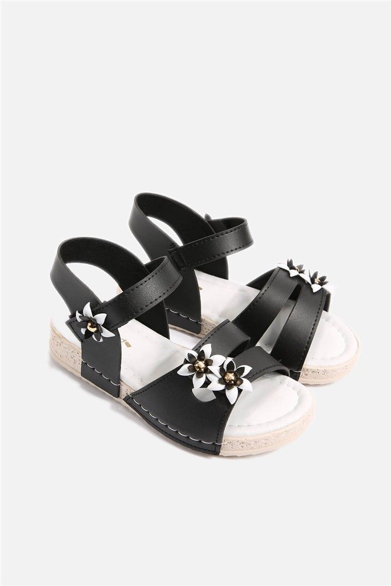 Children's sandals 30-35 - Black and White #329821