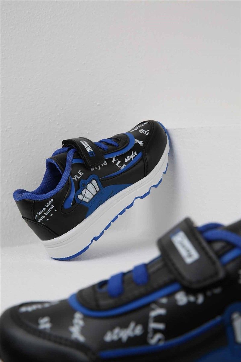 Children's sports shoes - Black with blue #321621