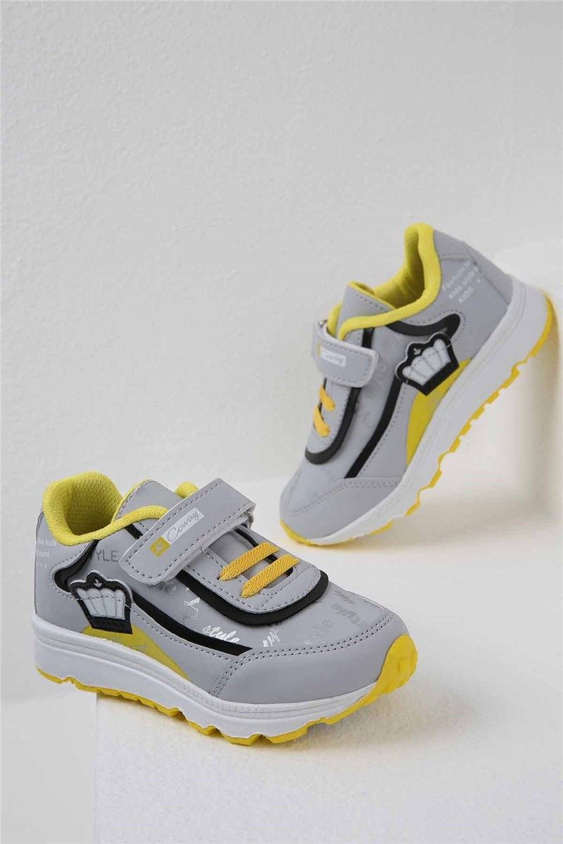 Scarpe sportive per bambini - Grigio con giallo #321627