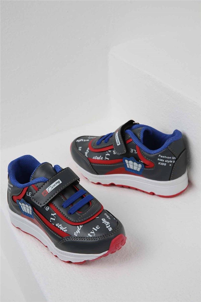 Children's sports shoes - Black with blue #321629