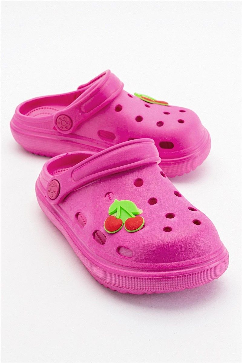 Children's clog type slippers - Bright pink #382802