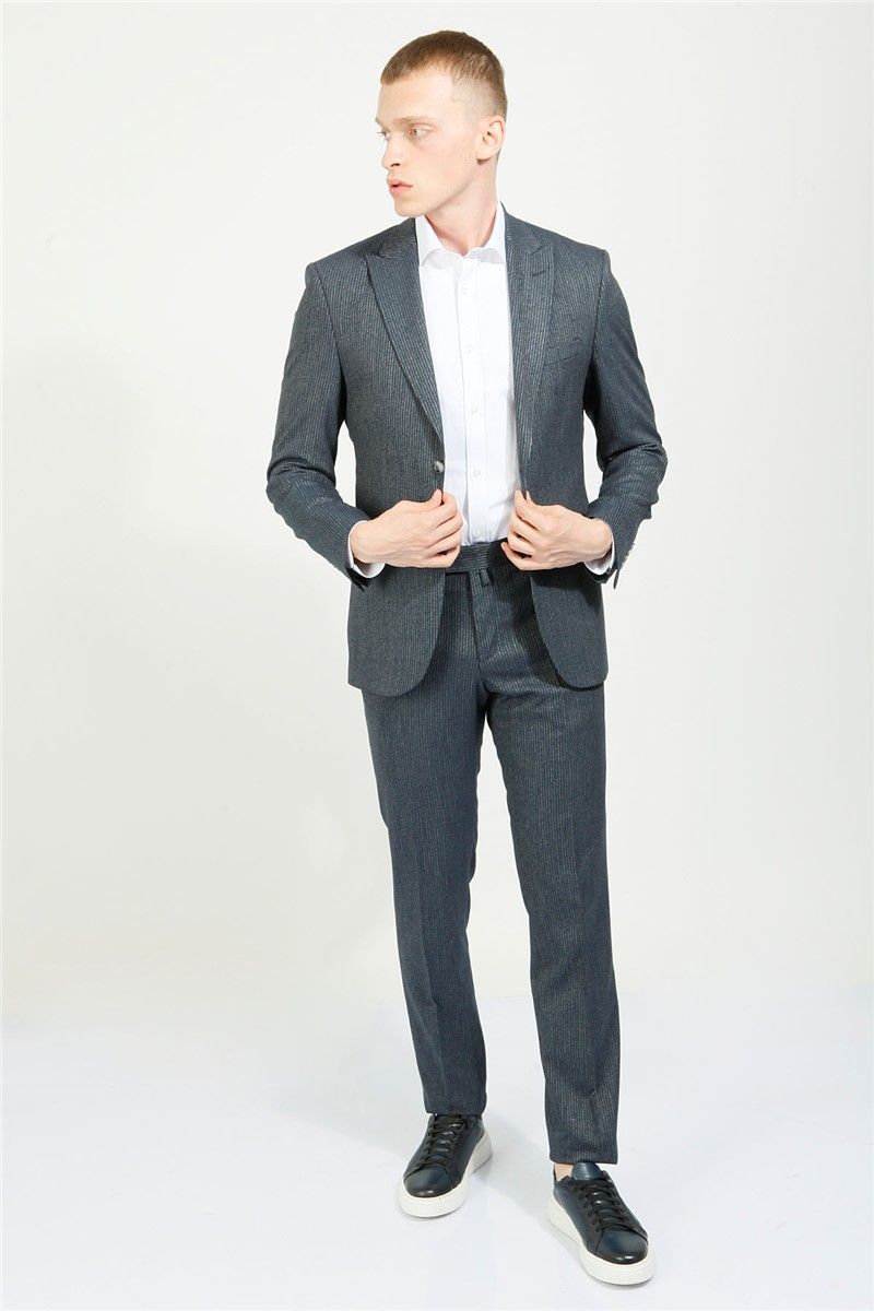 Men's Comfort Fit Suit - Dark Gray #357798