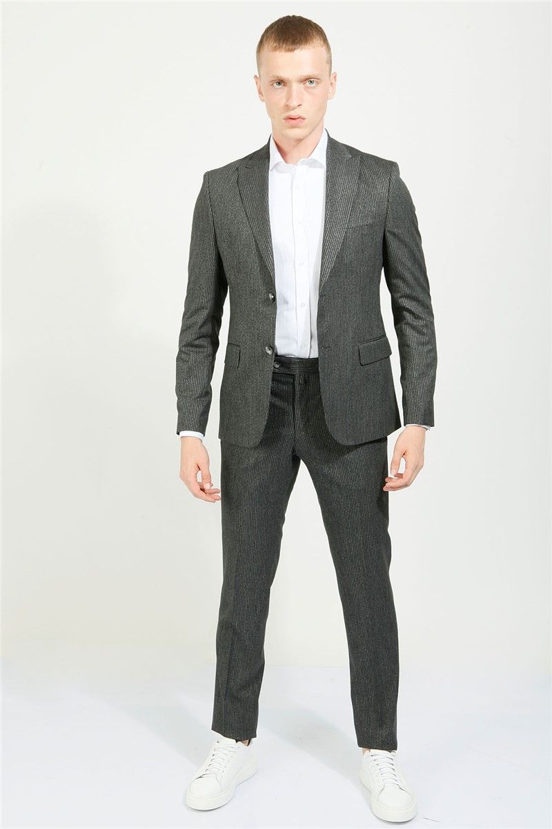 Men's Comfort Fit Suit - Dark Gray #357799