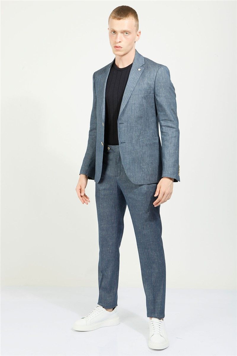 Muško Comfort Fit klasično odijelo - Plavo #357808