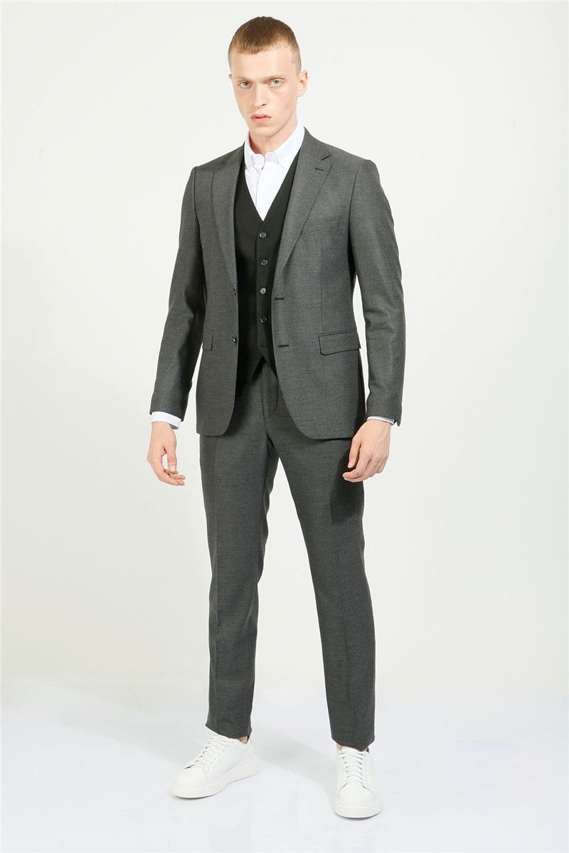 Men's Comfort Fit Suit - Dark Gray #357833