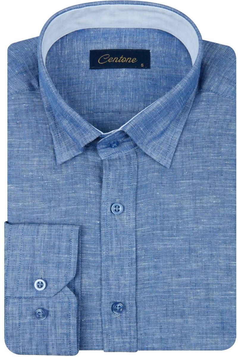 Men's long-sleeved shirt - Blue #268671