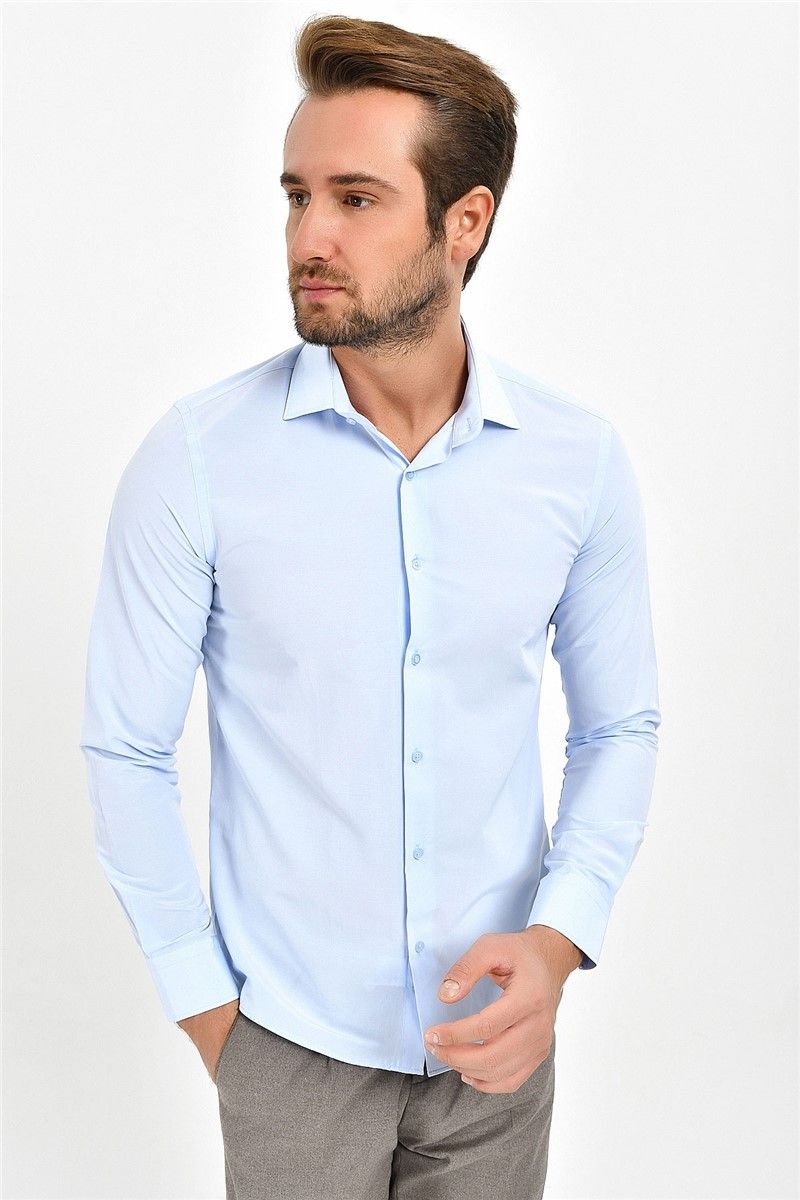 Comfort Fit Uzun Kol Gömlek Açık Mavi #268043