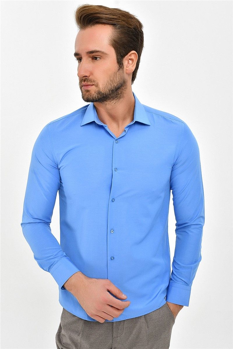 Comfort Fit Uzun Kol Gömlek Koyu Mavi #268044
