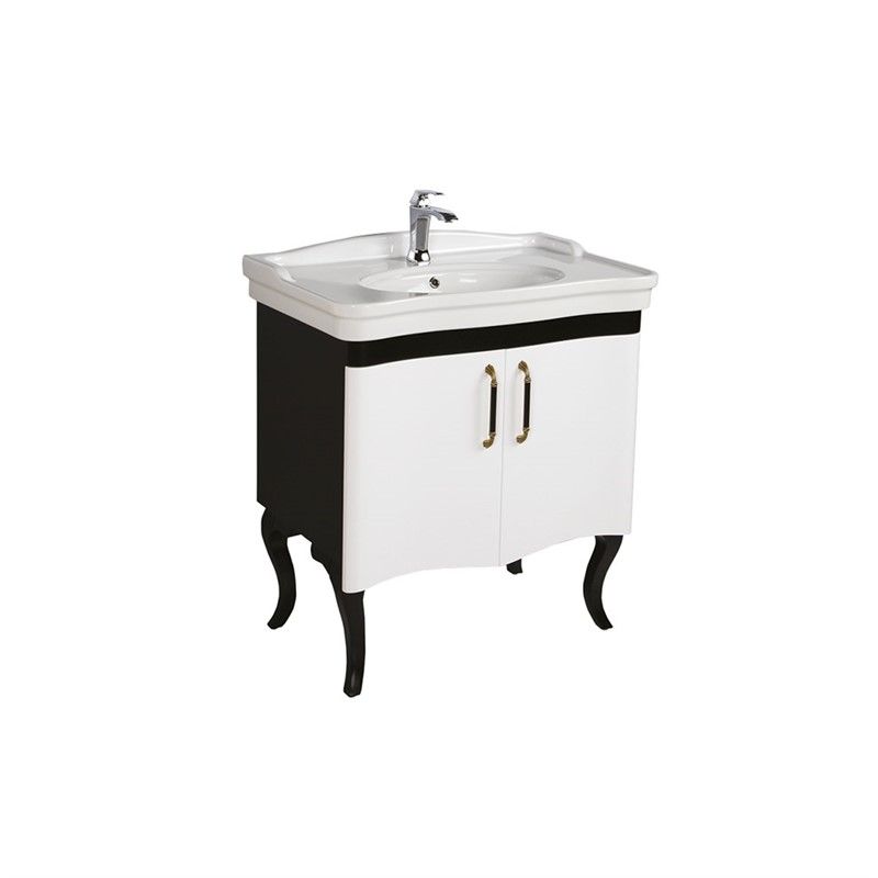 Creavit Antik Sink cabinet 100 cm - Black/white #338590