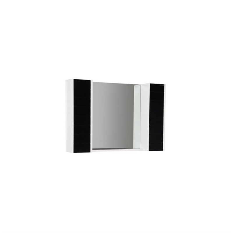 Creavit Fuga Cabinet with mirror 97cm - White-Black #338556 