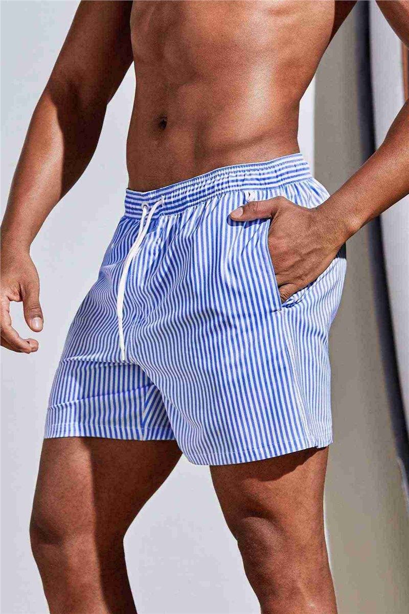 Men's Beach Shorts with Pockets - Blue #386007