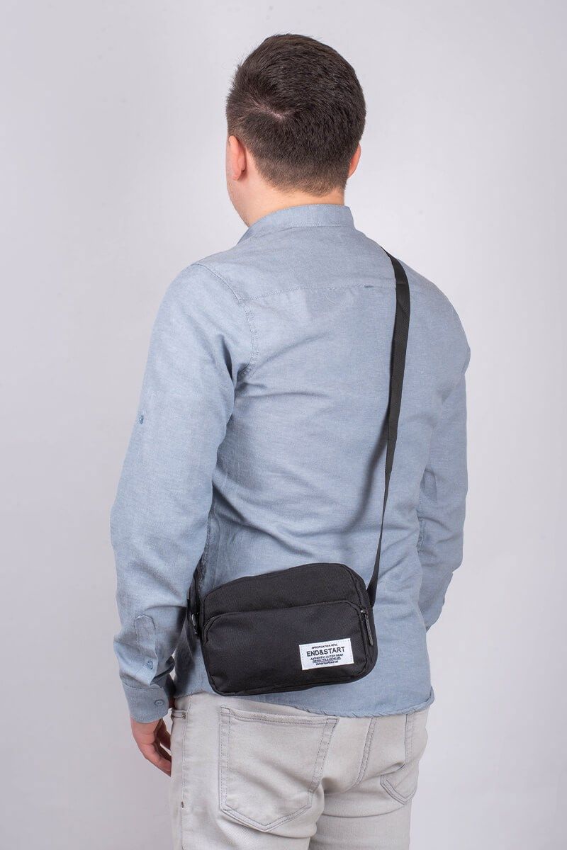 Men's Crossbody Bag - Black #7A08