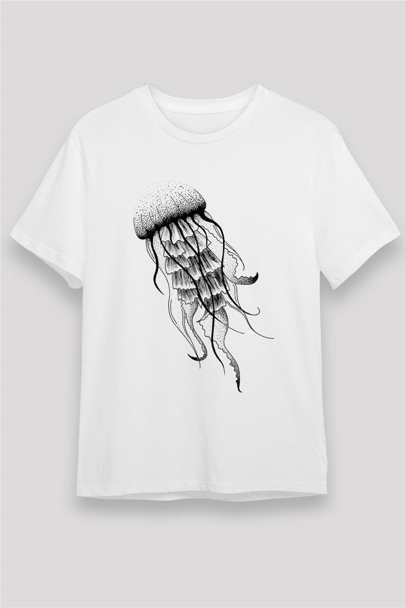 Unisex Print T-Shirt - White #373713